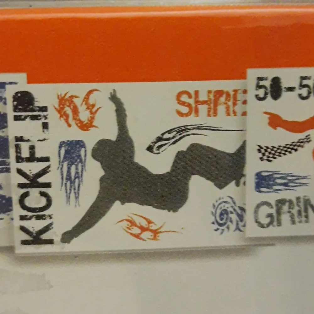 Skateboard Theme Wall Sticker Decals Room Décor, ORANGE, 1 Pack